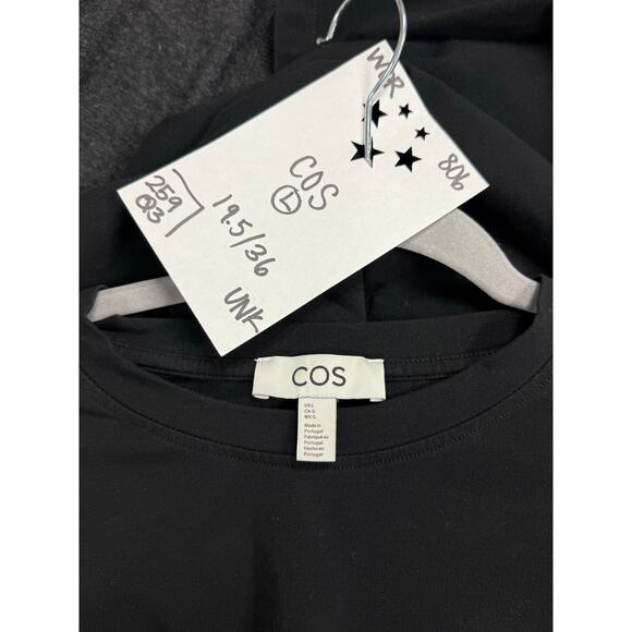 COS T-Shirt Dress Women's Large Short Sleeve Lace Crochet Trim LBD - Picture 5 of 7